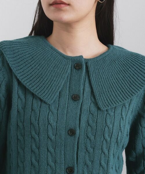 OPAQUE.CLIP / オペーク ドット クリップ ニット・セーター | ビック襟ケーブルニット【洗濯機OK／抗ピル】 | 詳細16