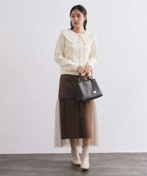 OPAQUE.CLIP / オペーク ドット クリップ ニット・セーター | ビック襟ケーブルニット【洗濯機OK／抗ピル】 | 詳細2