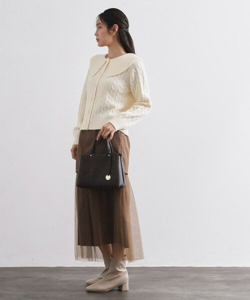 OPAQUE.CLIP / オペーク ドット クリップ ニット・セーター | ビック襟ケーブルニット【洗濯機OK／抗ピル】 | 詳細3