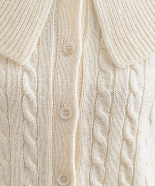 OPAQUE.CLIP / オペーク ドット クリップ ニット・セーター | ビック襟ケーブルニット【洗濯機OK／抗ピル】 | 詳細4