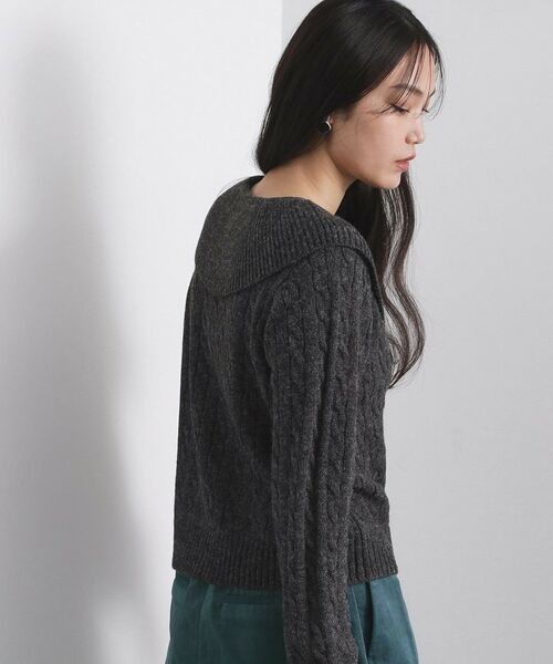 OPAQUE.CLIP / オペーク ドット クリップ ニット・セーター | ビック襟ケーブルニット【洗濯機OK／抗ピル】 | 詳細5