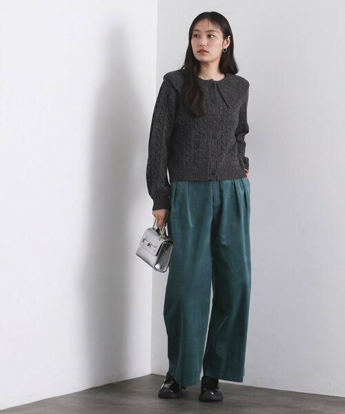 OPAQUE.CLIP / オペーク ドット クリップ ニット・セーター | ビック襟ケーブルニット【洗濯機OK／抗ピル】 | 詳細6