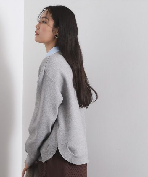 OPAQUE.CLIP / オペーク ドット クリップ ニット・セーター | 襟付きロゴジャカードニット【洗濯機OK】 | 詳細15