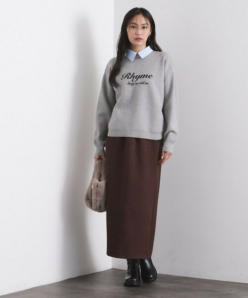 OPAQUE.CLIP / オペーク ドット クリップ ニット・セーター | 襟付きロゴジャカードニット【洗濯機OK】 | 詳細17