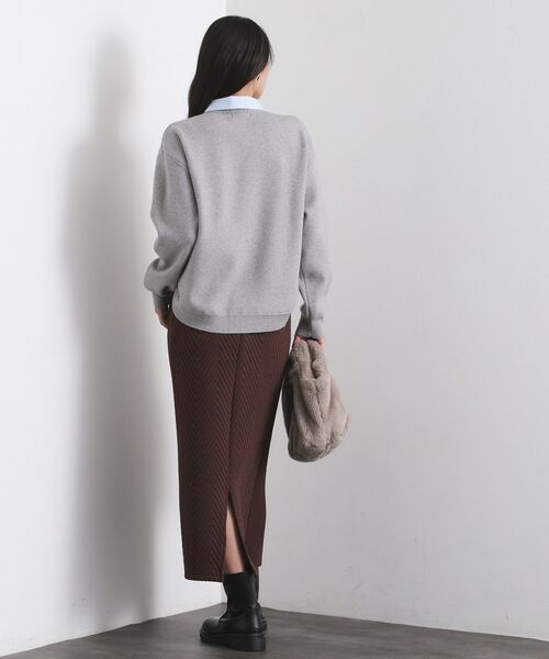 OPAQUE.CLIP / オペーク ドット クリップ ニット・セーター | 襟付きロゴジャカードニット【洗濯機OK】 | 詳細18