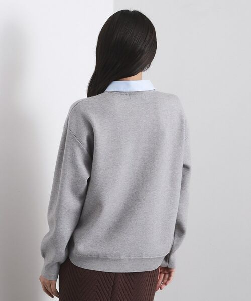 OPAQUE.CLIP / オペーク ドット クリップ ニット・セーター | 襟付きロゴジャカードニット【洗濯機OK】 | 詳細24