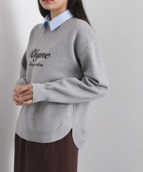 OPAQUE.CLIP / オペーク ドット クリップ ニット・セーター | 襟付きロゴジャカードニット【洗濯機OK】 | 詳細26