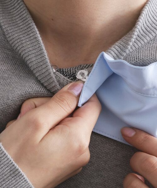 OPAQUE.CLIP / オペーク ドット クリップ ニット・セーター | 襟付きロゴジャカードニット【洗濯機OK】 | 詳細28