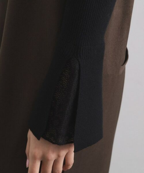 OPAQUE.CLIP / オペーク ドット クリップ ニット・セーター | レースフレアハイネックリブニット【洗濯機OK】 | 詳細12