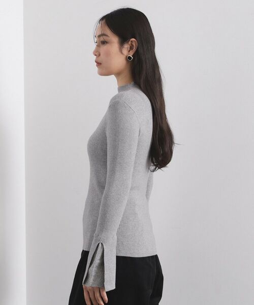 OPAQUE.CLIP / オペーク ドット クリップ ニット・セーター | レースフレアハイネックリブニット【洗濯機OK】 | 詳細14