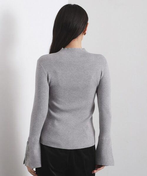 OPAQUE.CLIP / オペーク ドット クリップ ニット・セーター | レースフレアハイネックリブニット【洗濯機OK】 | 詳細15