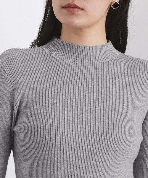 OPAQUE.CLIP / オペーク ドット クリップ ニット・セーター | レースフレアハイネックリブニット【洗濯機OK】 | 詳細16