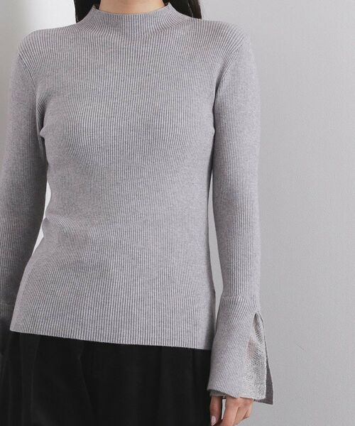 OPAQUE.CLIP / オペーク ドット クリップ ニット・セーター | レースフレアハイネックリブニット【洗濯機OK】 | 詳細17