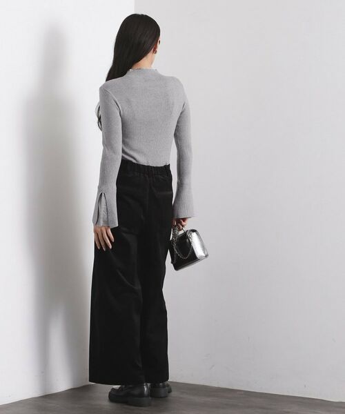 OPAQUE.CLIP / オペーク ドット クリップ ニット・セーター | レースフレアハイネックリブニット【洗濯機OK】 | 詳細7