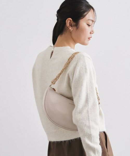 OPAQUE.CLIP / オペーク ドット クリップ ニット・セーター | ビジューネックミドルゲージニット【洗濯機OK】 | 詳細1