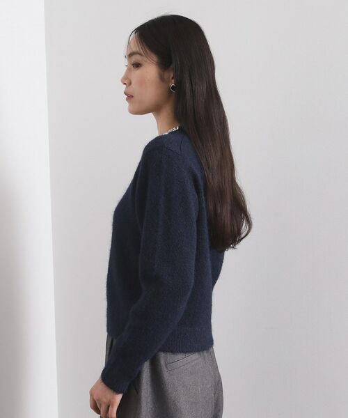 OPAQUE.CLIP / オペーク ドット クリップ ニット・セーター | ビジューネックミドルゲージニット【洗濯機OK】 | 詳細14