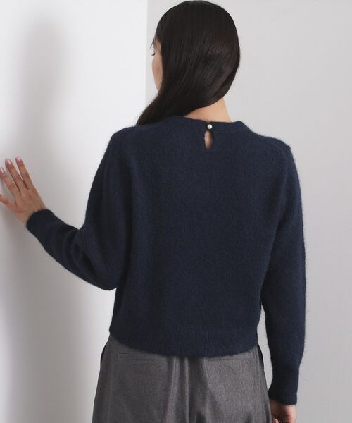 OPAQUE.CLIP / オペーク ドット クリップ ニット・セーター | ビジューネックミドルゲージニット【洗濯機OK】 | 詳細9