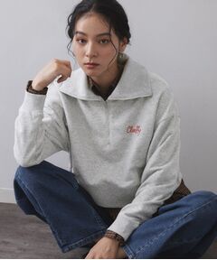 OPAQUE.CLIP / オペーク ドット クリップ カットソー | ロゴ刺繍ハーフジップトップス【洗濯機OK】