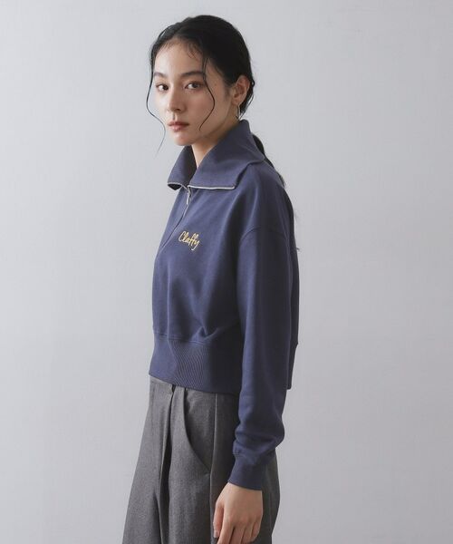 OPAQUE.CLIP / オペーク ドット クリップ カットソー | ロゴ刺繍ハーフジップトップス【洗濯機OK】 | 詳細10