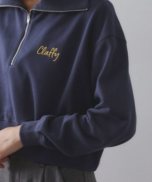 OPAQUE.CLIP / オペーク ドット クリップ カットソー | ロゴ刺繍ハーフジップトップス【洗濯機OK】 | 詳細13