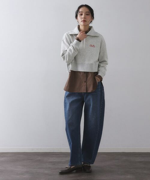 OPAQUE.CLIP / オペーク ドット クリップ カットソー | ロゴ刺繍ハーフジップトップス【洗濯機OK】 | 詳細2