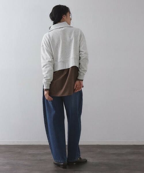 OPAQUE.CLIP / オペーク ドット クリップ カットソー | ロゴ刺繍ハーフジップトップス【洗濯機OK】 | 詳細3