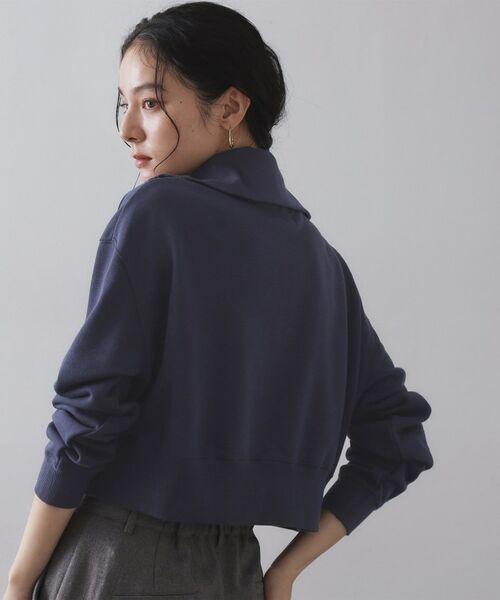 OPAQUE.CLIP / オペーク ドット クリップ カットソー | ロゴ刺繍ハーフジップトップス【洗濯機OK】 | 詳細5