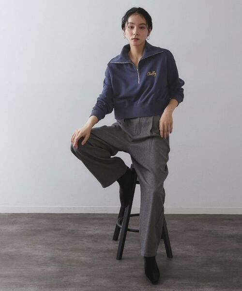 OPAQUE.CLIP / オペーク ドット クリップ カットソー | ロゴ刺繍ハーフジップトップス【洗濯機OK】 | 詳細6