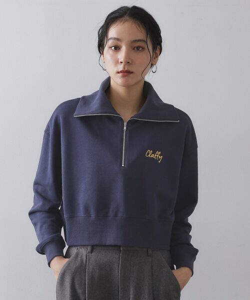 OPAQUE.CLIP / オペーク ドット クリップ カットソー | ロゴ刺繍ハーフジップトップス【洗濯機OK】 | 詳細9