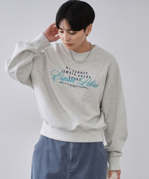 OPAQUE. CLIP/オペーク ドット クリップ 裏毛プリント刺繍ロゴ【洗濯機OK】 グレー(012) 38(M) OPAQUE. CLIP/オペーク ドット クリップ 裏毛プリント刺繍ロゴ【洗濯機OK】 グレー(012) 38(M)