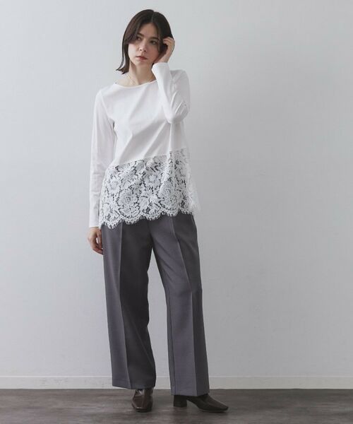 OPAQUE.CLIP / オペーク ドット クリップ カットソー | 裾レースカットソー【洗濯機OK】 | 詳細2