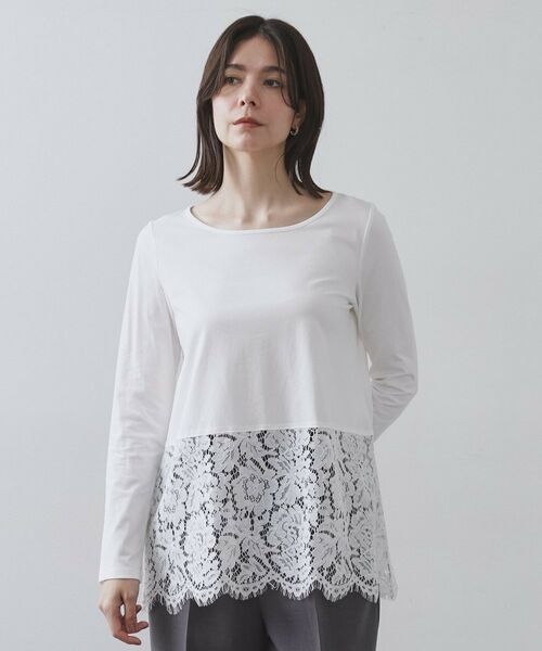 OPAQUE.CLIP / オペーク ドット クリップ カットソー | 裾レースカットソー【洗濯機OK】 | 詳細5