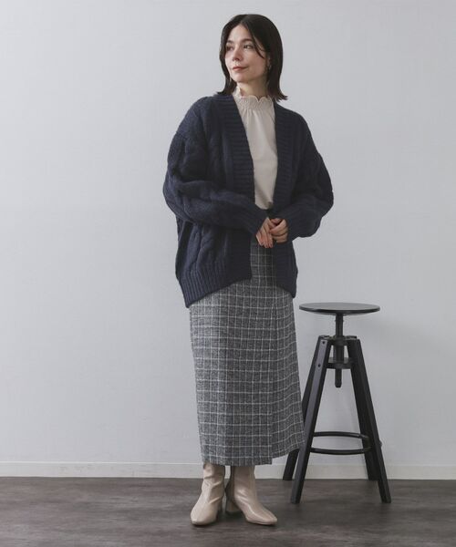 OPAQUE.CLIP / オペーク ドット クリップ カーディガン・ボレロ | ケーブルローゲージニットカーディガン【洗濯機OK】 | 詳細10