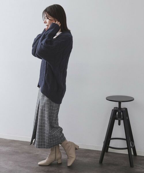 OPAQUE.CLIP / オペーク ドット クリップ カーディガン・ボレロ | ケーブルローゲージニットカーディガン【洗濯機OK】 | 詳細11