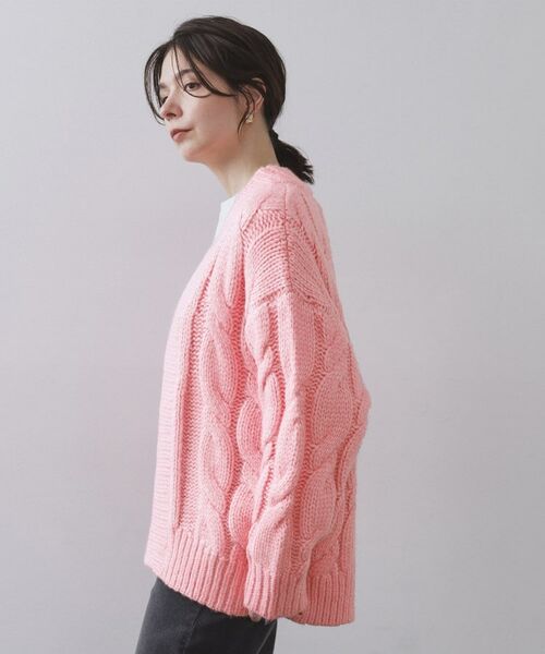 OPAQUE.CLIP / オペーク ドット クリップ カーディガン・ボレロ | ケーブルローゲージニットカーディガン【洗濯機OK】 | 詳細14