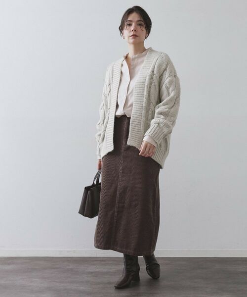OPAQUE.CLIP / オペーク ドット クリップ カーディガン・ボレロ | ケーブルローゲージニットカーディガン【洗濯機OK】 | 詳細2