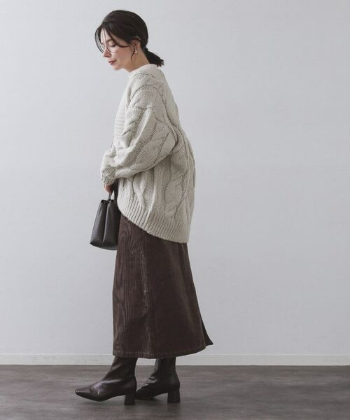 OPAQUE.CLIP / オペーク ドット クリップ カーディガン・ボレロ | ケーブルローゲージニットカーディガン【洗濯機OK】 | 詳細3
