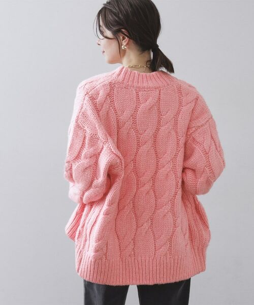 OPAQUE.CLIP / オペーク ドット クリップ カーディガン・ボレロ | ケーブルローゲージニットカーディガン【洗濯機OK】 | 詳細5