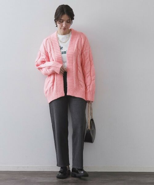 OPAQUE.CLIP / オペーク ドット クリップ カーディガン・ボレロ | ケーブルローゲージニットカーディガン【洗濯機OK】 | 詳細6