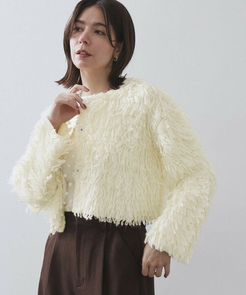 OPAQUE.CLIP / オペーク ドット クリップ カーディガン・ボレロ | ループヤーンニットカーディガン | 詳細1