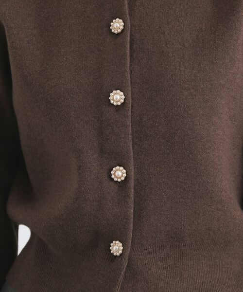 OPAQUE.CLIP / オペーク ドット クリップ カーディガン・ボレロ | フェイクパールビジューボタンニットカーディガン【洗濯機OK】 | 詳細12
