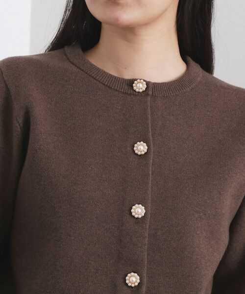 OPAQUE.CLIP / オペーク ドット クリップ カーディガン・ボレロ | フェイクパールビジューボタンニットカーディガン【洗濯機OK】 | 詳細16