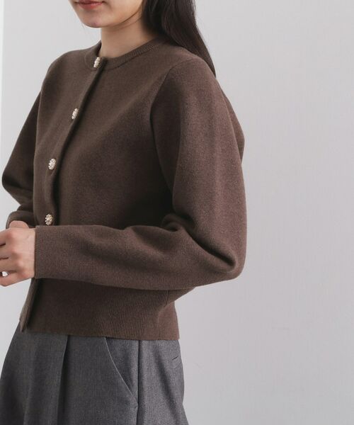 OPAQUE.CLIP / オペーク ドット クリップ カーディガン・ボレロ | フェイクパールビジューボタンニットカーディガン【洗濯機OK】 | 詳細17