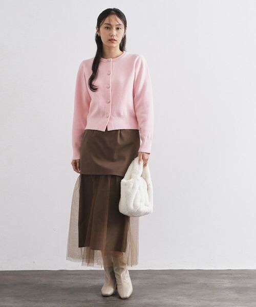 OPAQUE.CLIP / オペーク ドット クリップ カーディガン・ボレロ | フェイクパールビジューボタンニットカーディガン【洗濯機OK】 | 詳細6