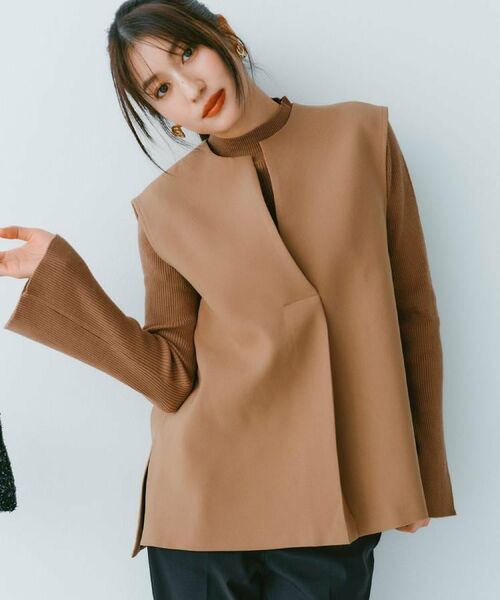 OPAQUE.CLIP / オペーク ドット クリップ その他トップス | 《ツインセット》ベスト×リブニット【洗濯機OK】 | 詳細1