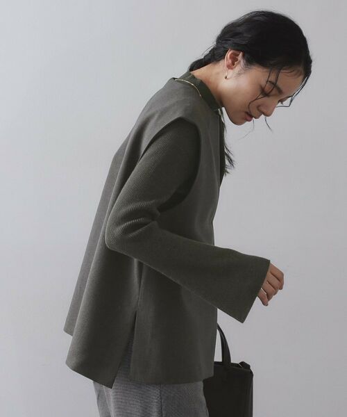 OPAQUE.CLIP / オペーク ドット クリップ その他トップス | 《ツインセット》ベスト×リブニット【洗濯機OK】 | 詳細10