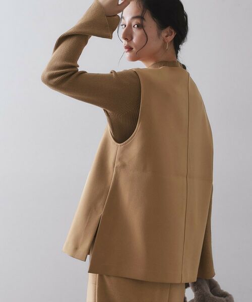 OPAQUE.CLIP / オペーク ドット クリップ その他トップス | 《ツインセット》ベスト×リブニット【洗濯機OK】 | 詳細11