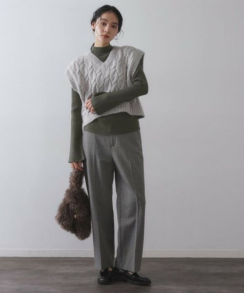 OPAQUE.CLIP / オペーク ドット クリップ その他トップス | 《ツインセット》ベスト×リブニット【洗濯機OK】 | 詳細20