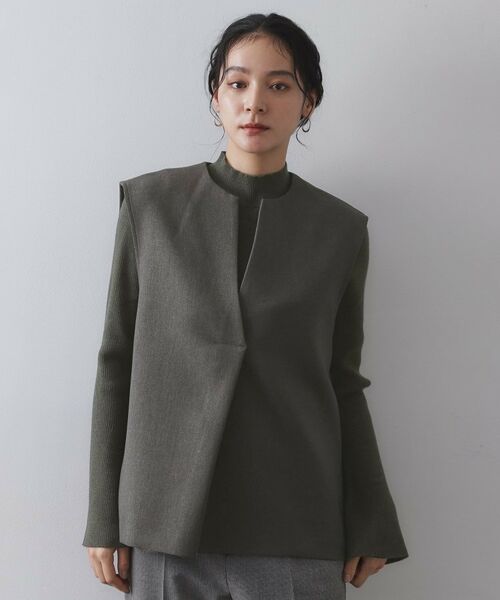 OPAQUE.CLIP / オペーク ドット クリップ その他トップス | 《ツインセット》ベスト×リブニット【洗濯機OK】 | 詳細24