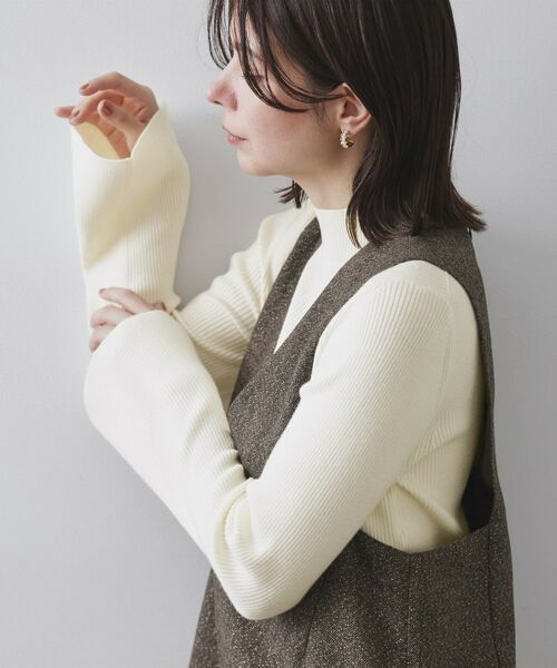 OPAQUE.CLIP / オペーク ドット クリップ その他トップス | 《ツインセット》ベスト×リブニット【洗濯機OK】 | 詳細5
